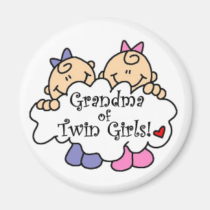 Grootmoeder van Twin Girls Tshirts en Gifts Magneet