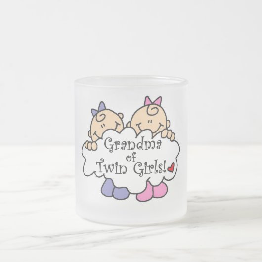 Grootmoeder van Twin Girls Tshirts en Gifts Matglas Koffiemok (Center)