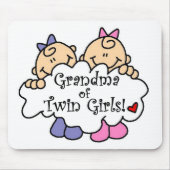 Grootmoeder van Twin Girls Tshirts en Gifts Muismat (Voorkant)