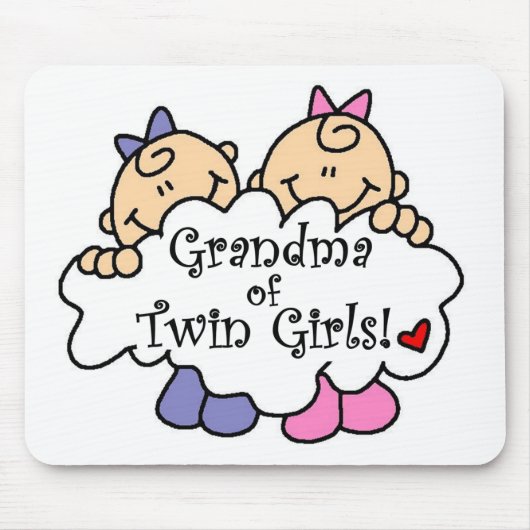 Grootmoeder van Twin Girls Tshirts en Gifts Muismat (Voorkant)