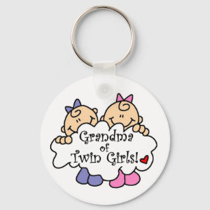 Grootmoeder van Twin Girls Tshirts en Gifts Sleutelhanger