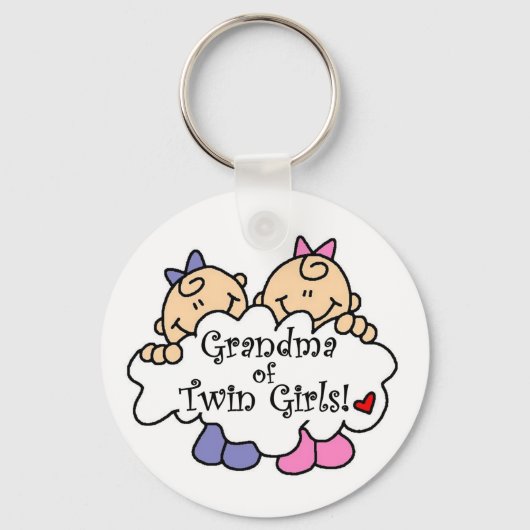 Grootmoeder van Twin Girls Tshirts en Gifts Sleutelhanger (Voorkant)