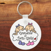 Grootmoeder van Twin Girls Tshirts en Gifts Sleutelhanger (Voorkant)