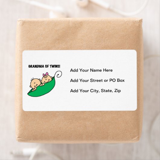 Grootmoeder van Twins Gifts Etiket (Insitu)