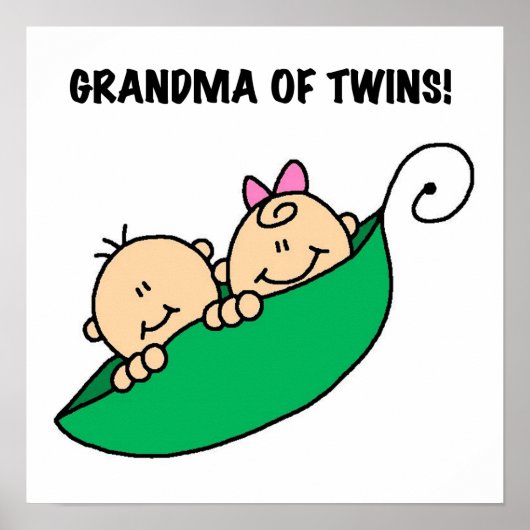 Grootmoeder van Twins Gifts Poster (Voorkant)
