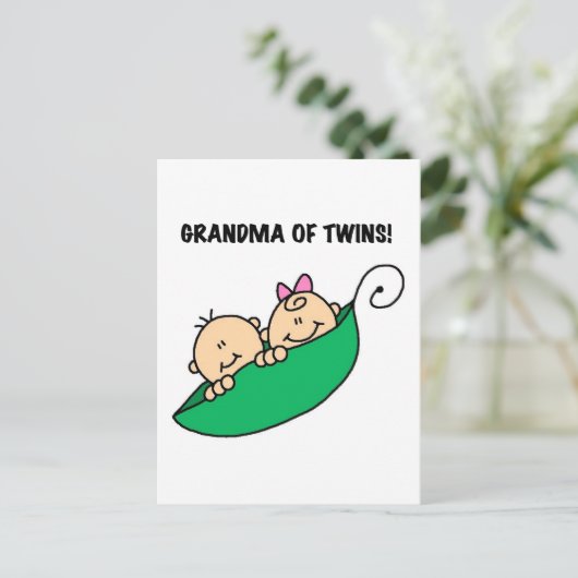 Grootmoeder van Twins Tshirts en cadeautjes Briefkaart (Staand voorkant)