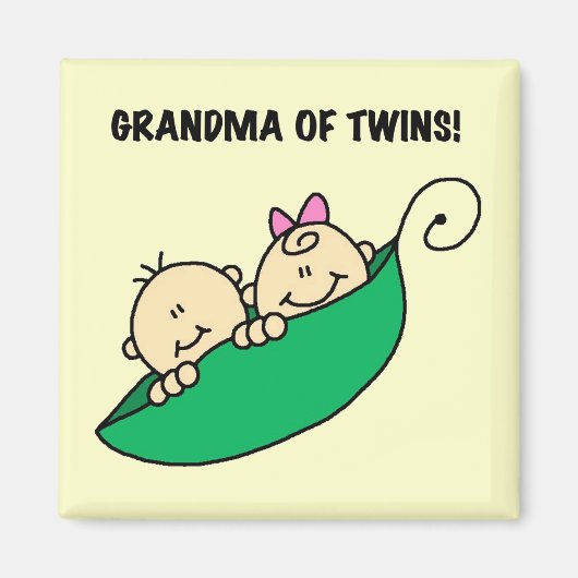Grootmoeder van Twins Tshirts en cadeautjes Magneet (Voorkant)