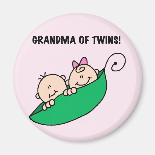 Grootmoeder van Twins Tshirts en cadeautjes Magneet (Voorkant)