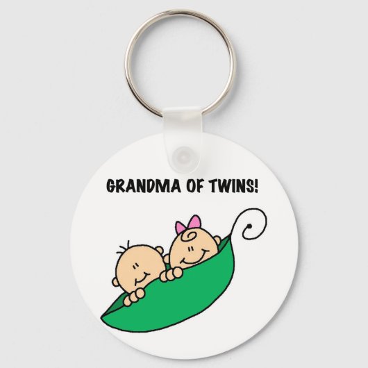 Grootmoeder van Twins Tshirts en cadeautjes Sleutelhanger (Voorkant)