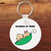 Grootmoeder van Twins Tshirts en cadeautjes Sleutelhanger (Voorkant)