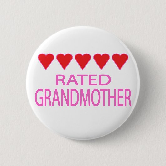 Grootmoeder van vijf hart ronde button 5,7 cm (Voorkant)