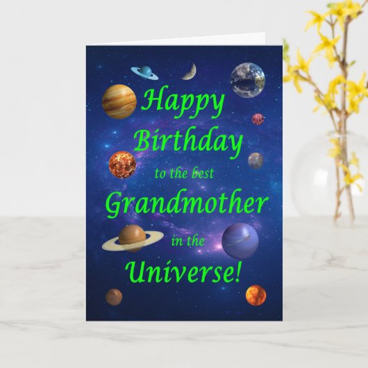 Grootmoeder Verjaardag Beste in het Universum Kaart (Gele Bloem)