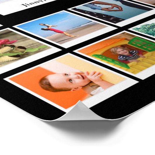 Grootmoeder Verjaardag Familiefoto Poster (Hoek)