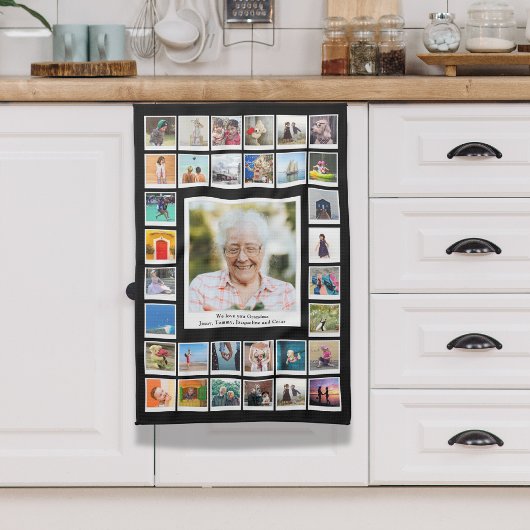 Grootmoeder Verjaardag Familiefoto Theedoek