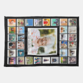 Grootmoeder Verjaardag Familiefoto Theedoek (Horizontaal)