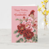 Grootmoeder Verjaardag Pioenen Kaart (Gele Bloem)