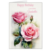 Grootmoeder Verjaardag Rozen Painted Waterverf (Voorkant)