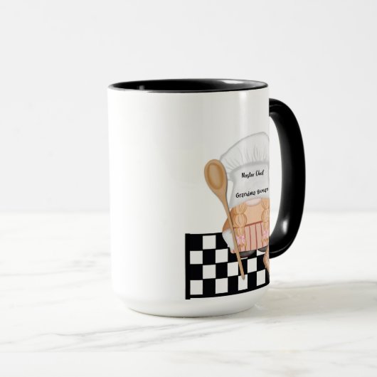 Grootmoeder Verjaardag Whimsical Gnome Chef Cookin Mok (Voorkant rechts)