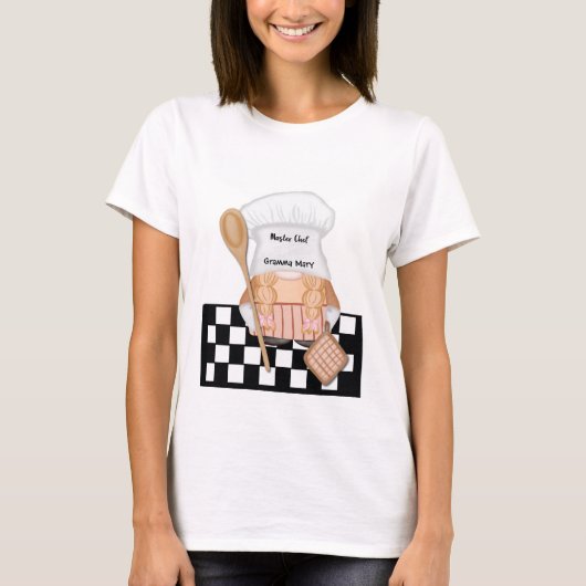 Grootmoeder Verjaardag Whimsical Gnome Chef Cookin T-shirt (Voorkant)