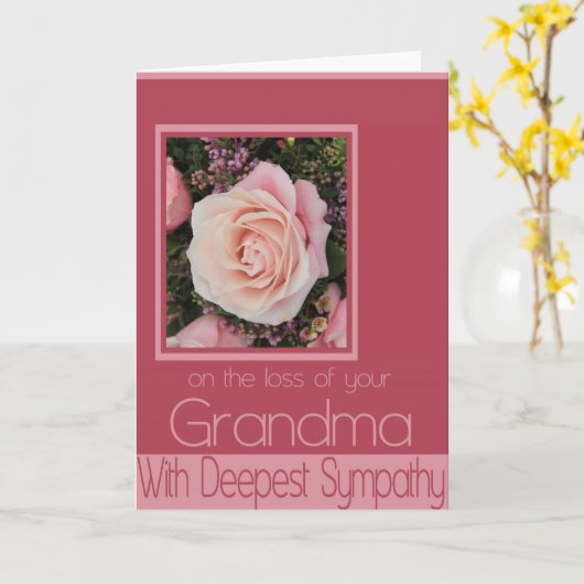 Grootmoeder verlies Roos sympathie Kaart (Gele Bloem)