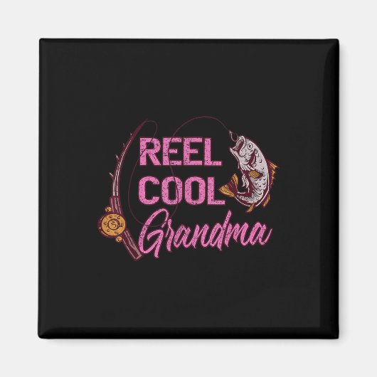 Grootmoeder Vissers Vrouwen Reel Cool Vissen  Magneet (Voorkant)