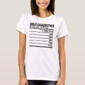 Grootmoeder Voeding Feiten Aangepast personalisere T-shirt (Voorkant)