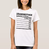 Grootmoeder Voeding Feiten Gepersonaliseerde Vrouw T-shirt (Voorkant)
