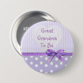 Grootmoeder voor Baby shower Button: Paarse Bow Ronde Button 7,6 Cm (Voorkant /achterkant)