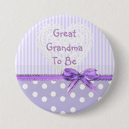 Grootmoeder voor Baby shower Button: Paarse Bow Ronde Button 7,6 Cm
