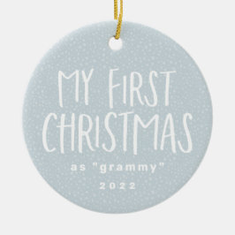 Grootmoeder voor eerste kerstmis gepersonaliseerde keramisch ornament