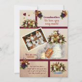 Grootmoeder We houden van je Foto Herfst Floral |  Kaart (Voorkant)