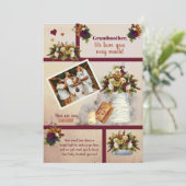 Grootmoeder We houden van je Foto Herfst Floral |  Kaart (Staand voorkant)