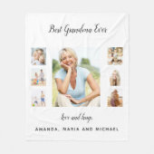 Grootmoeder witte zwarte foto collage kleinkindere fleece deken (Voorkant)