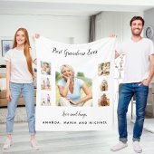 Grootmoeder witte zwarte foto collage kleinkindere fleece deken