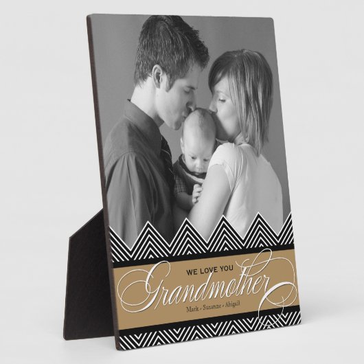 Grootmoeder Zig Zag Chevron Modern Gepersonaliseer Fotoplaat (Zijkant)