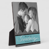Grootmoeder Zig Zag Chevron Modern Gepersonaliseer Fotoplaat (Zijkant)