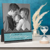 Grootmoeder Zig Zag Chevron Modern Gepersonaliseer Fotoplaat (Zijkant)