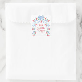 Grootmoederlijke Kersebogen Waterverf Vierkante Sticker