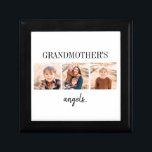 Grootmoeder's Angels Multi-Photo Collage Sieraden Cadeaudoosje<br><div class="desc">Aangepaste Multi-Photo Collage Sieraden Keepsake Box. Grootmoeder cadeau. 3 foto's. Grootmoeders engelen. Grootmoeder kan worden veranderd in elke naam.</div>