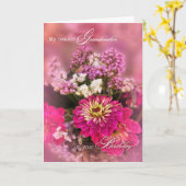 Grootmoeders Birthday Pink Floral Bouquet Kaart (Gele Bloem)