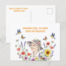 Grootmoeders bloemenWenskaart