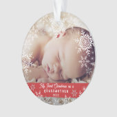 Grootmoeders eerste kerstsnowflake Baby Foto Ornament (voorkant)
