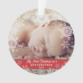 Grootmoeders eerste kerstsnowflake Baby Foto Ornament (voorkant)