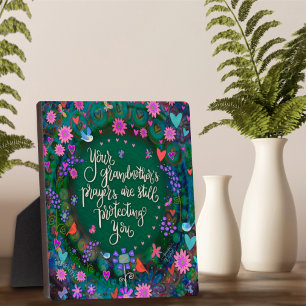 Grootmoeders gebed Bloemen Inspirerend Fotoplaat