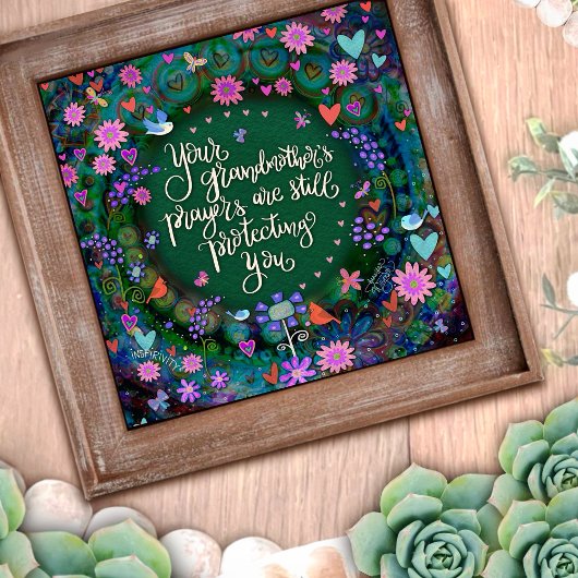 Grootmoeders gebedscitaat Bloemen  Inspirerend Poster