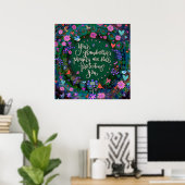 Grootmoeders gebedscitaat Bloemen  Inspirerend Poster (Thuiskantoor)