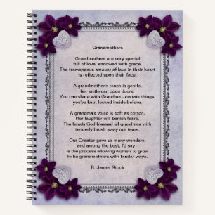 "Grootmoeders" gedicht op een lavendel bloemetjes  Notitieboek