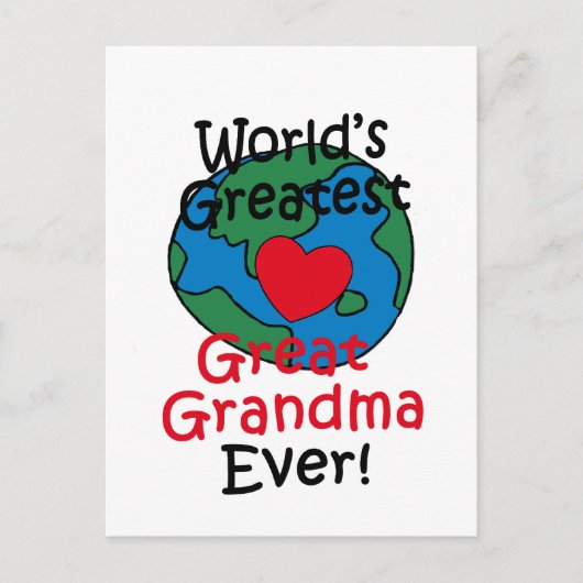 Grootmoeders Hart Is Het Beste Ter Wereld Briefkaart (Voorkant)