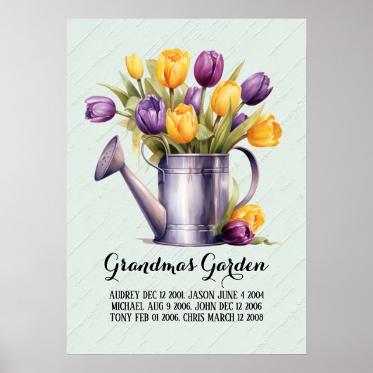 Grootmoeders Hartelijke Tuin Kleinkinderen Poster (Voorkant)