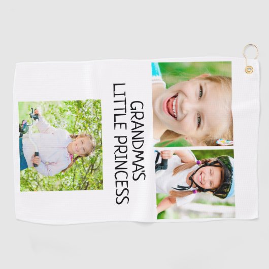 Grootmoeders kleine prinses 3 Fotokleindochter Golfhanddoek (Horizontaal)